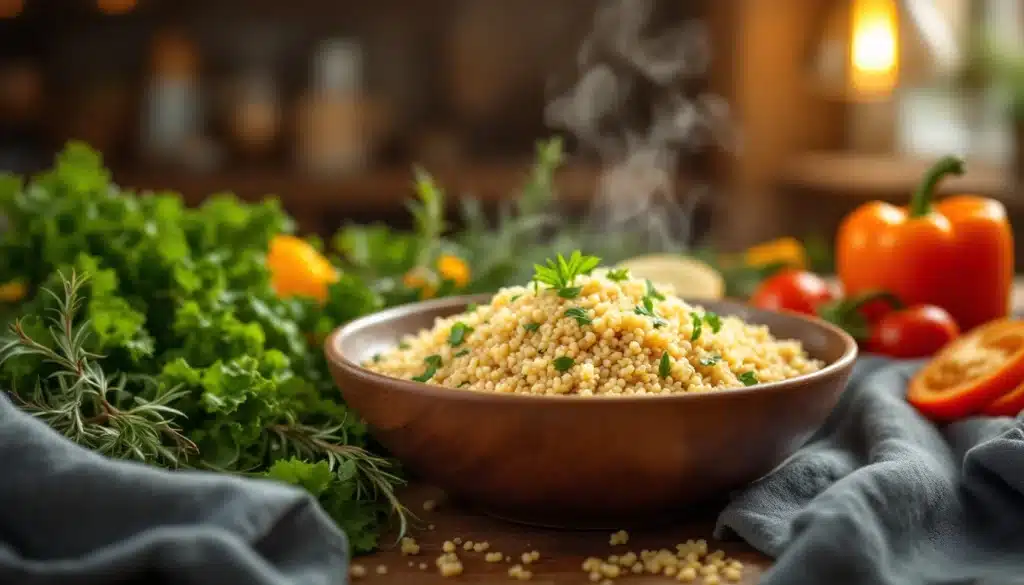 Bol de couscous avec légumes frais