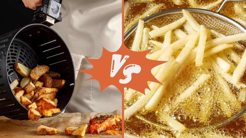 Comparaison frites à air chaud et à l'huile.