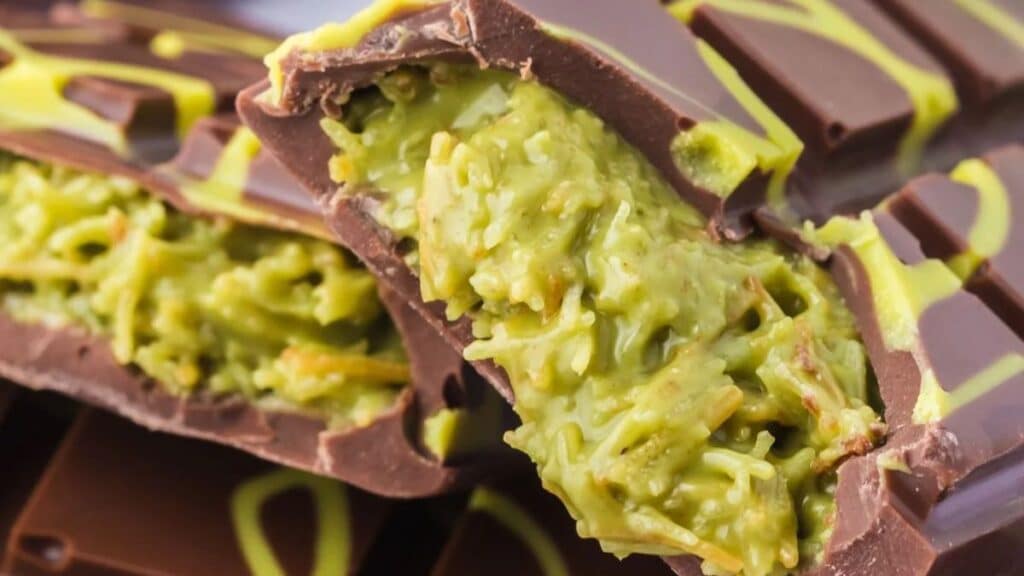 Chocolat avec garniture verte originale