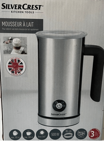 Mousseur à lait SilverCrest en acier inoxydable.
Kitchen Tools SMA500 G1 de Lidl