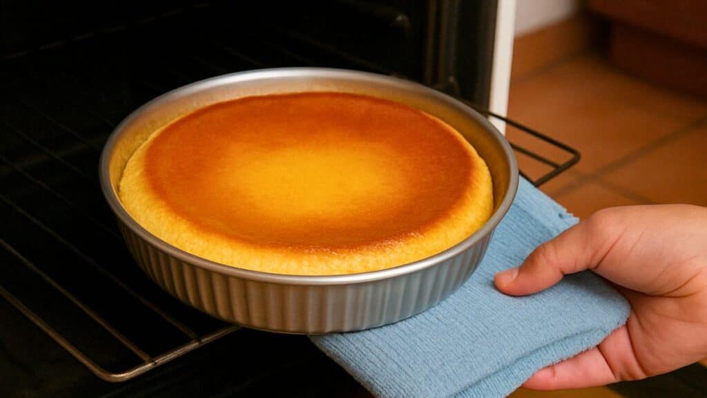 Gâteau doré sorti du four