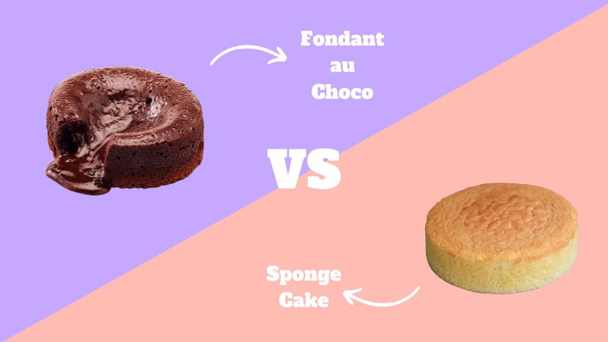 Comparaison: fondant chocolat versus sponge cake.