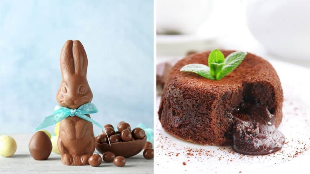 Lapin et fondant au chocolat.