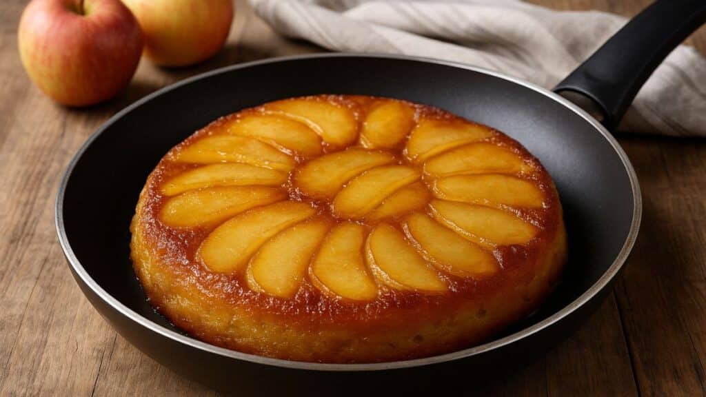 Ce gâteau renversé à la poêle met tout le monde d’accord : facile, ultra rapide, il écrase la concurrence en 25 minutes