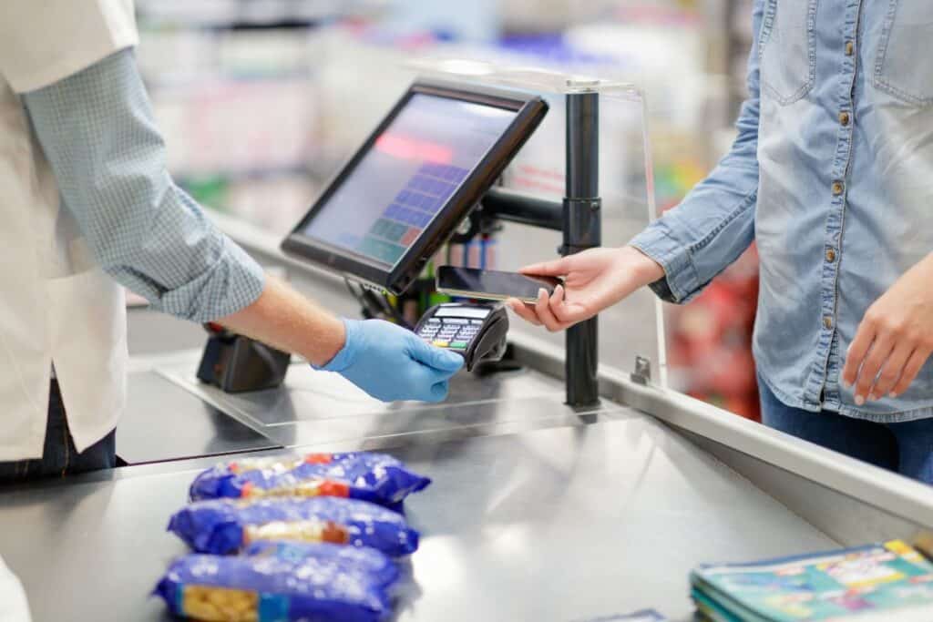 Paiement sans contact en supermarché