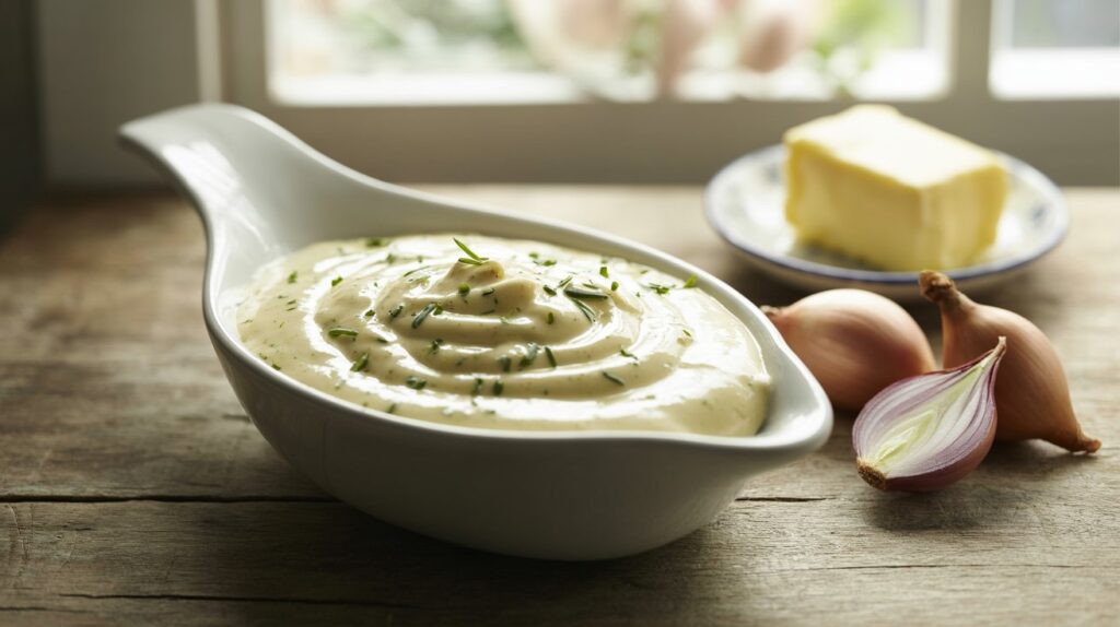 Sauce blanche avec herbes et échalotes