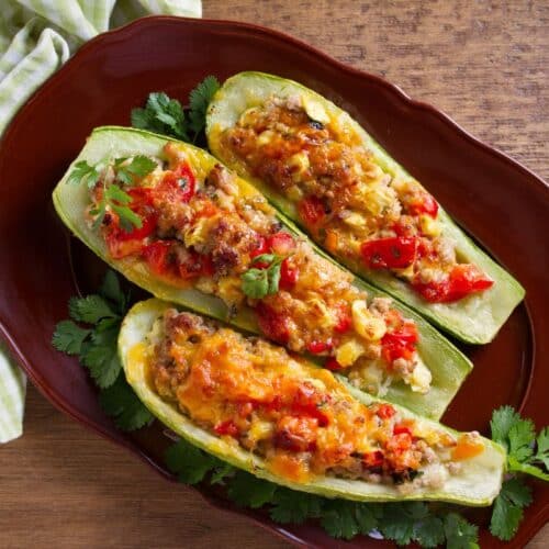 Courgettes farcies au four avec fromage fondant