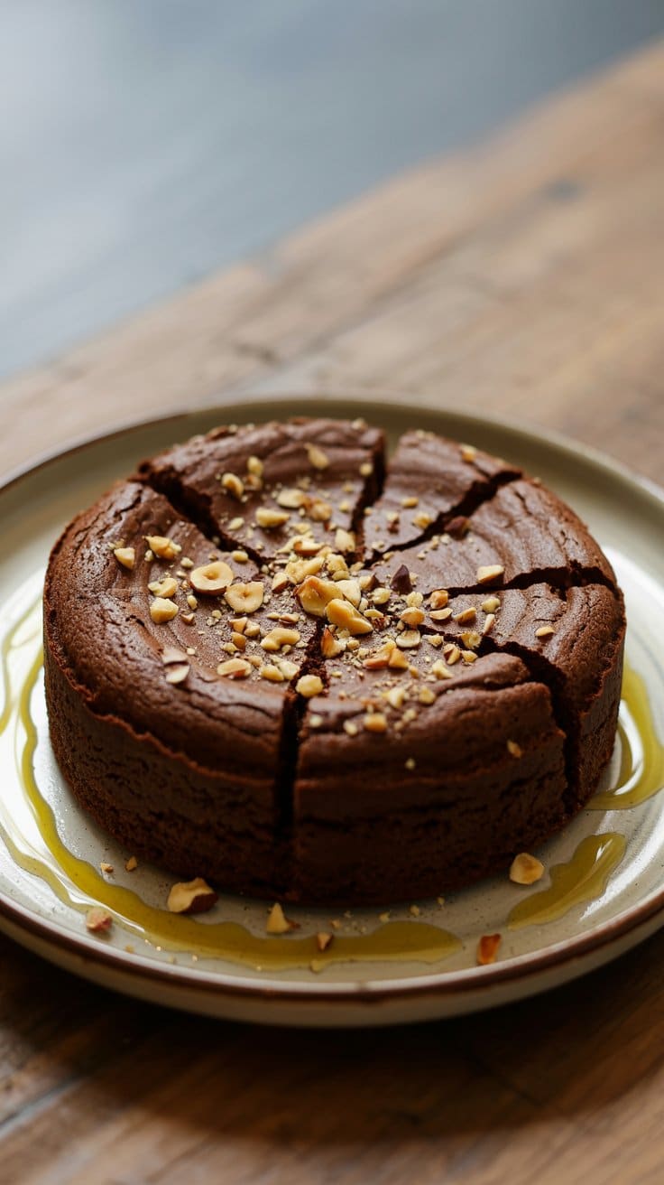 Gâteau au chocolat avec éclats de noisettes