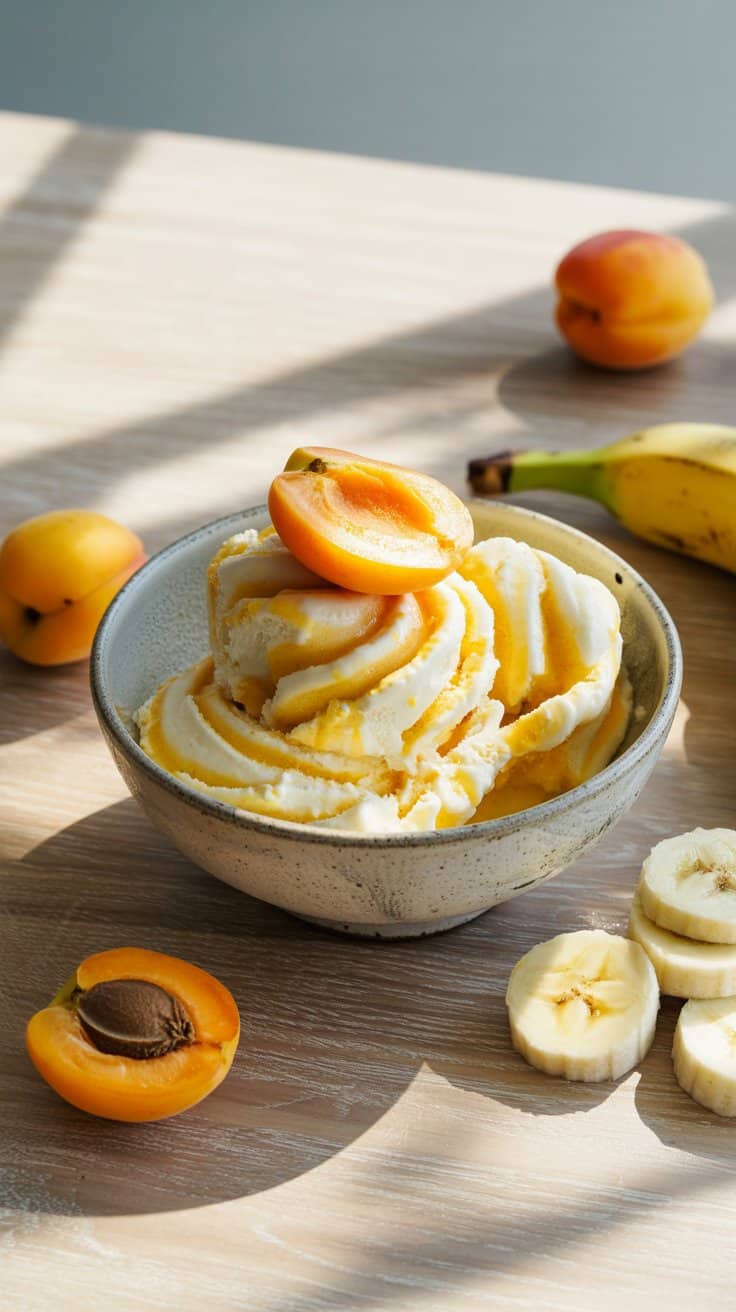 Glace à l'abricot et à la banane