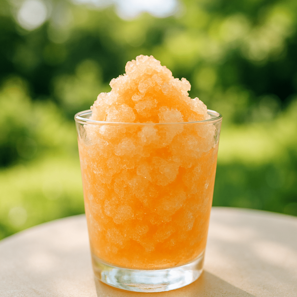 Granité orange dans un verre transparent