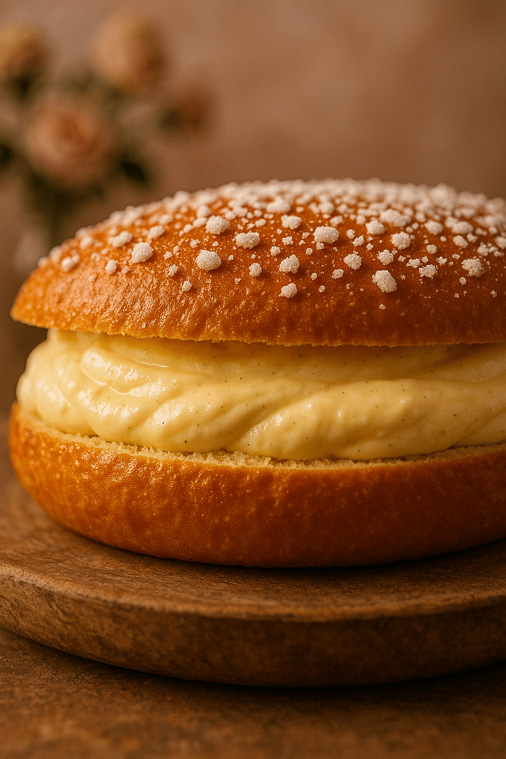 Brioche suisse à la crème pâtissière.