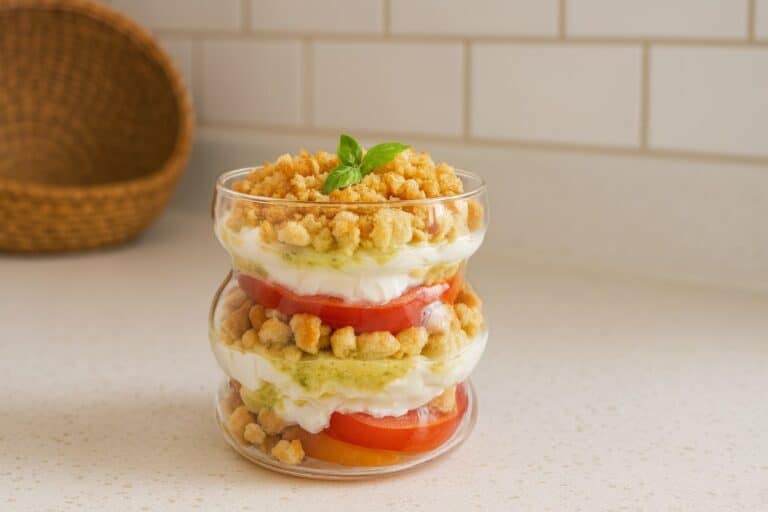 15 minutes chrono pour préparer ce tiramisu salé de saison, une entrée d’été aussi belle que délicieuse