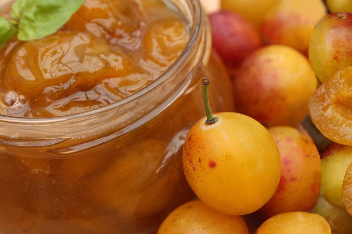 Confiture de mirabelles avec fruits frais