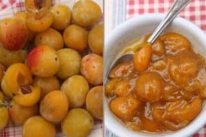 Reines-claudes fraîches et confiture là.