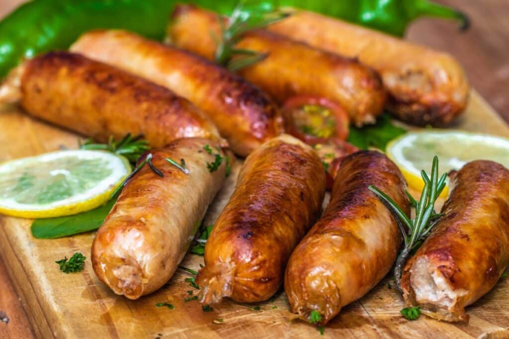 Saucisses grillées avec herbes et citron