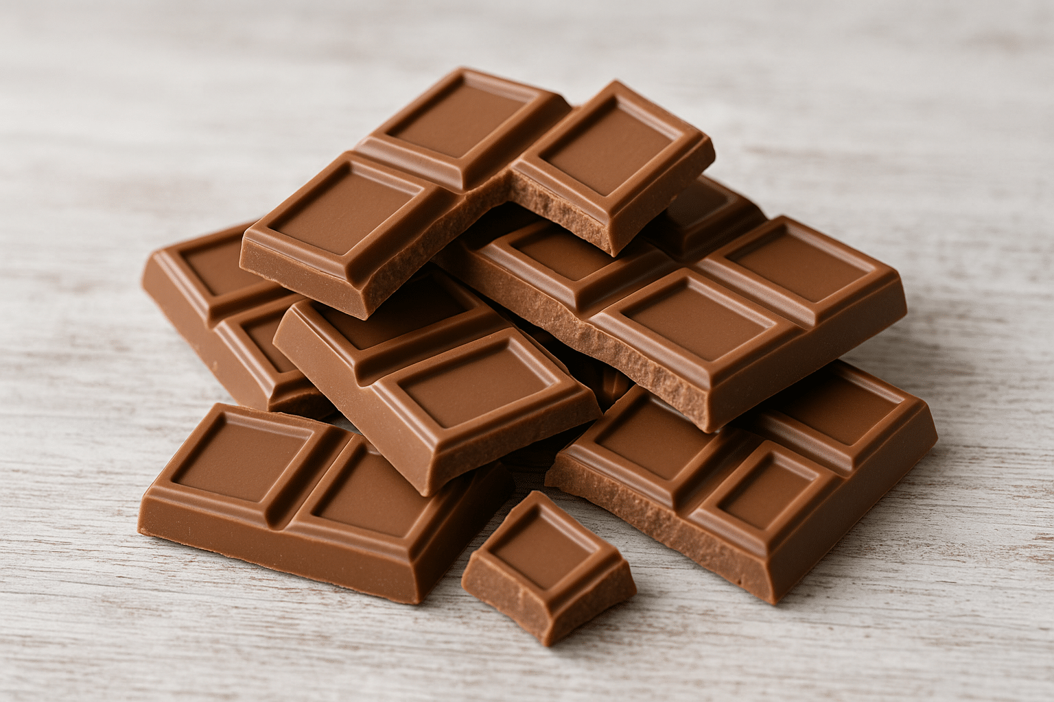 Tablette de chocolat marron empilée
