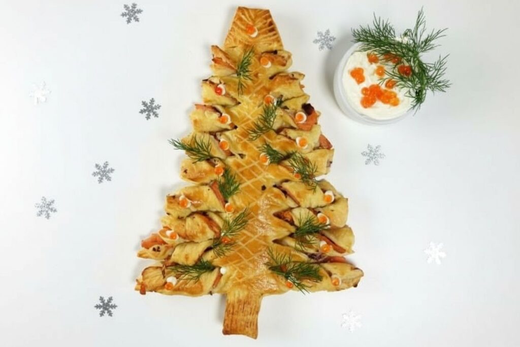 Noël 2025 : craquez pour le sapin feuilleté au saumon fumé et sa crème craquante au citron vert, succès garanti