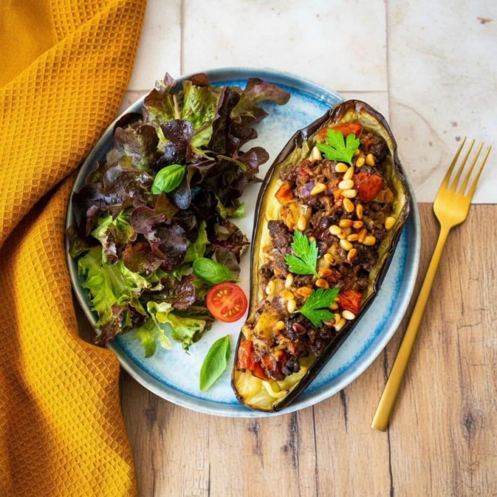 Recette libanaise aubergine viande hachée : cheikh el mehchi simple et parfumé