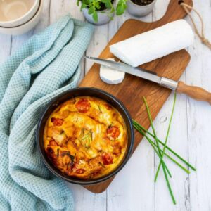 Clafoutis aux tomates cerises et chevre : recette facile et gourmande pour le dîner