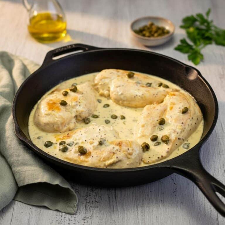 Sauce moutarde et vin blanc : la recette express de filets de poulet aux câpres
