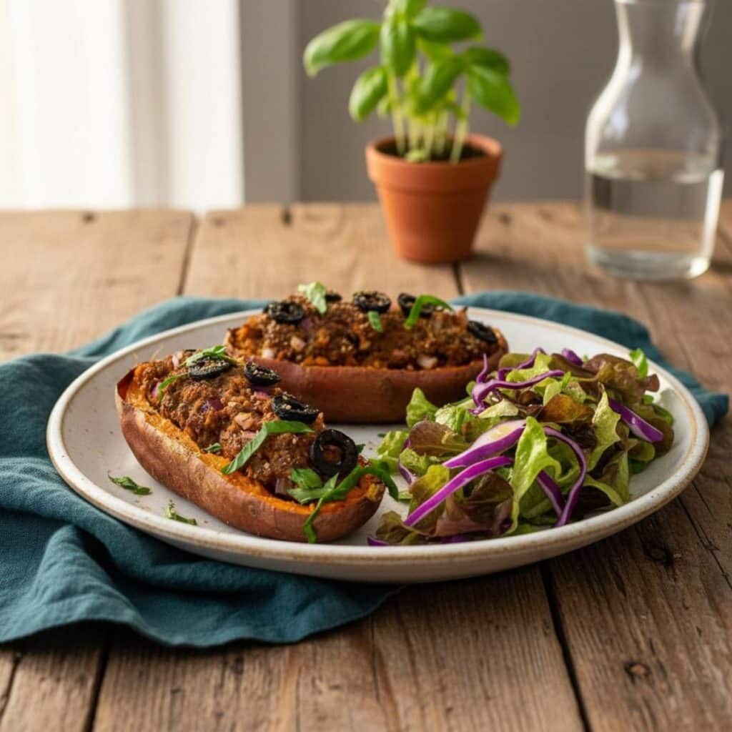 Recette patate douce farcie viande hachée aux épices orientales : un plat complet et réconfortant