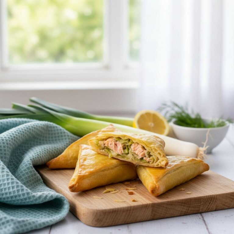 Brick au saumon et poireaux : recette croustillante et gourmande
