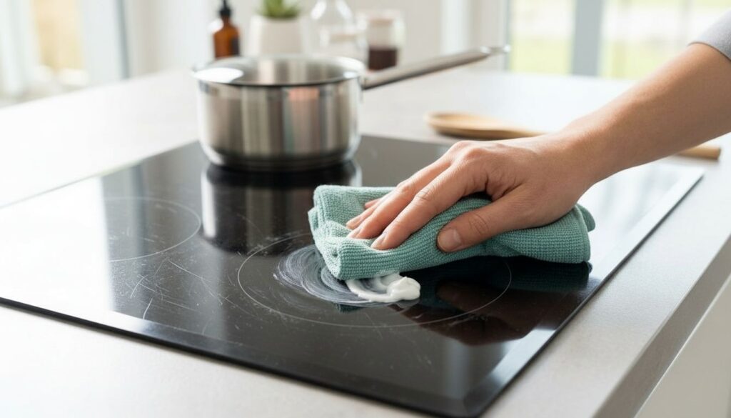 Plaque vitrocéramique rayée : le produit insoupçonné de votre salle de bain que les pros dégainent avant de la changer