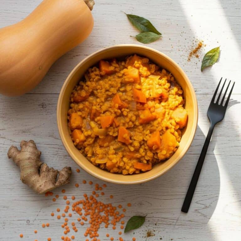 Dahl de lentilles corail butternut : la recette crémeuse et vitaminée rapide et facile à faire