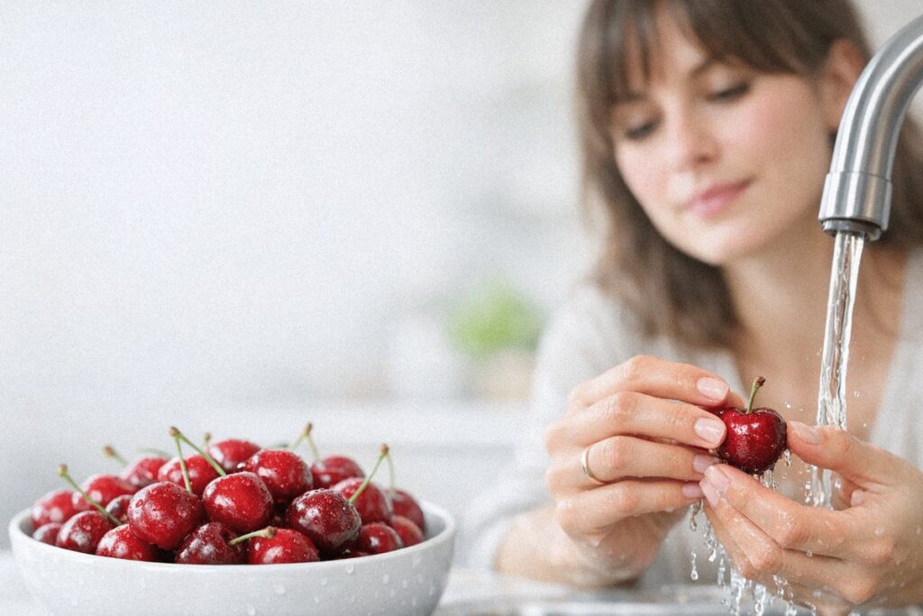 Cerises et petits vers blancs : le geste de 10 secondes que 8 Français sur 10 oublient