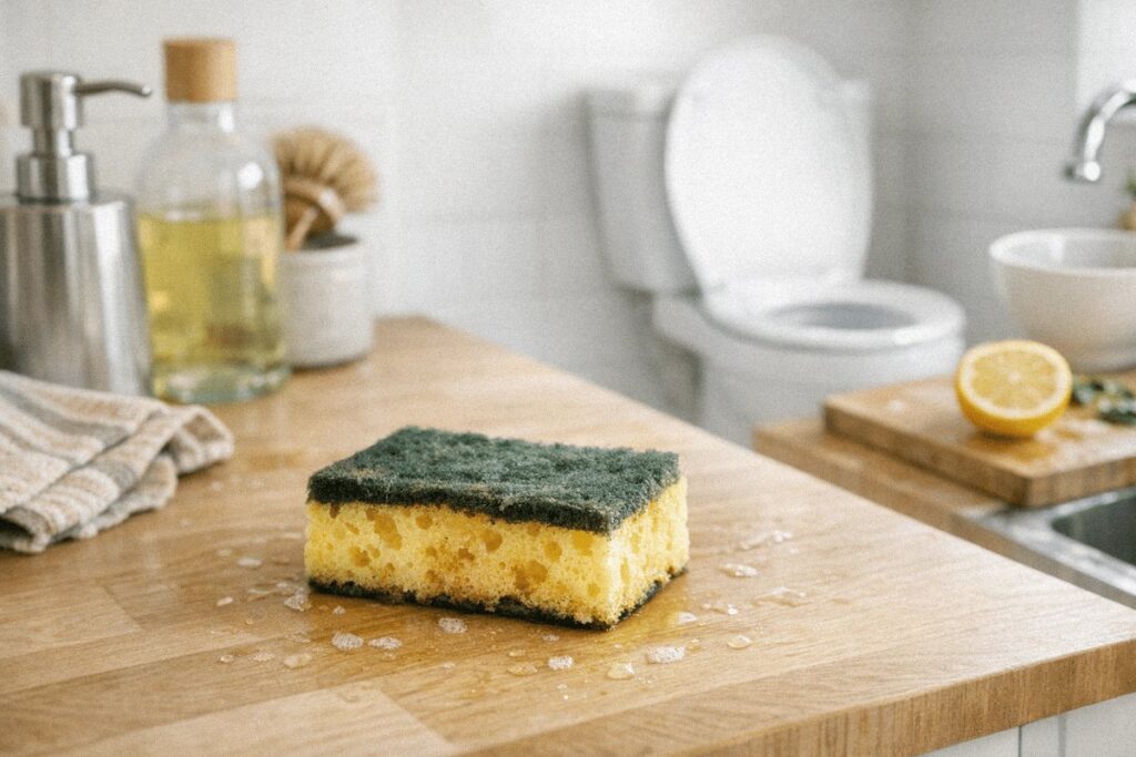 Cette éponge de cuisine cache plus de bactéries que vos toilettes : le chiffre qui choque