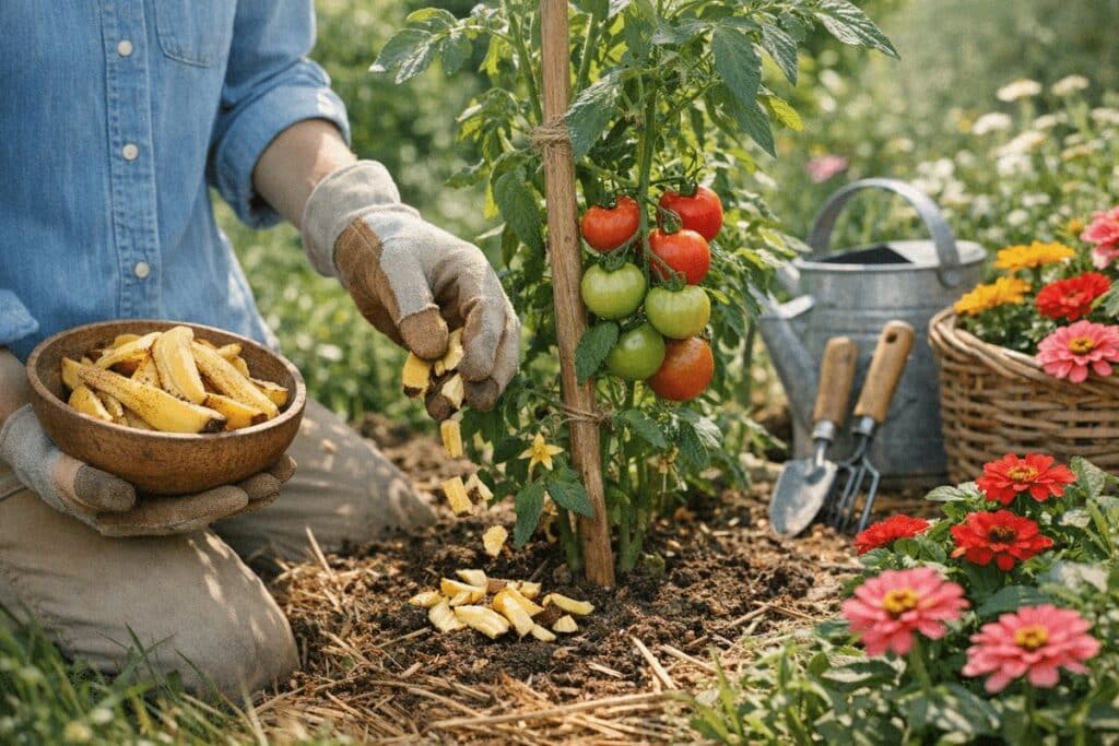 Peaux de banane au jardin : 6 astuces malignes pour booster tomates et fleurs