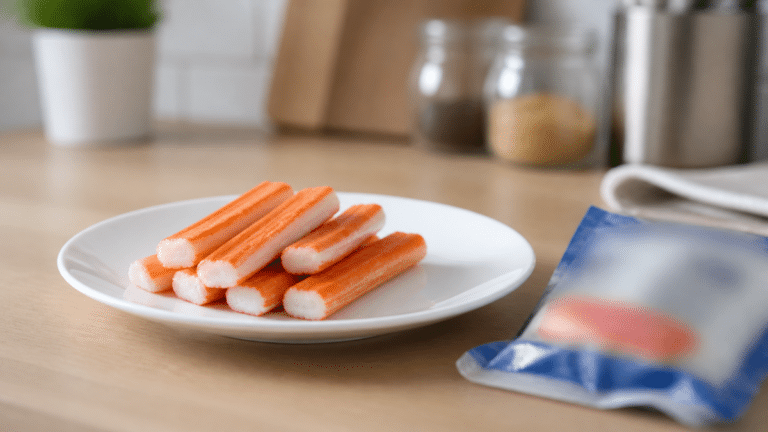 Bâtonnets de surimi dans une assiette pour illustrer un rappel produit alimentaire